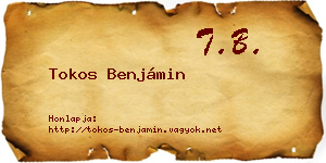 Tokos Benjámin névjegykártya